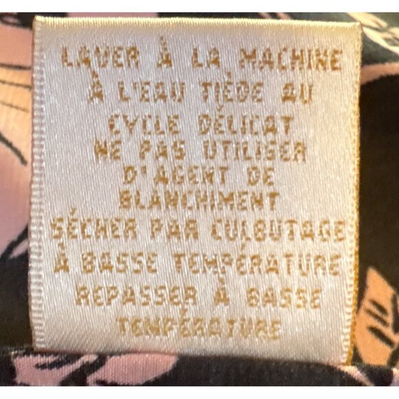 Versailles Robe Floral Satiny Kimono With Belt Womens XL Black Pink - Picture 8 of 9